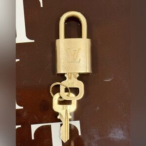 Authentic Louis Vuitton Gold Padlock with Keys used #311